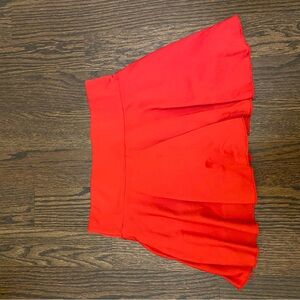 Vibrant Red Pleated Skirt